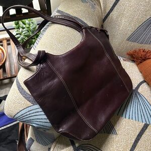 Latico dark brown leather handbag- large